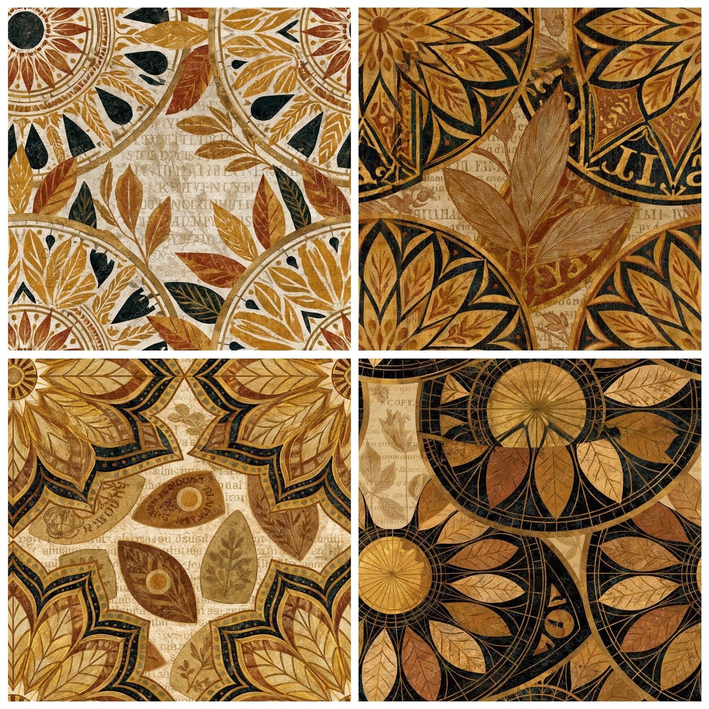 Mandala Ouija Planchettes Caramel Seamless Digital Paper Pack (DDD014376)