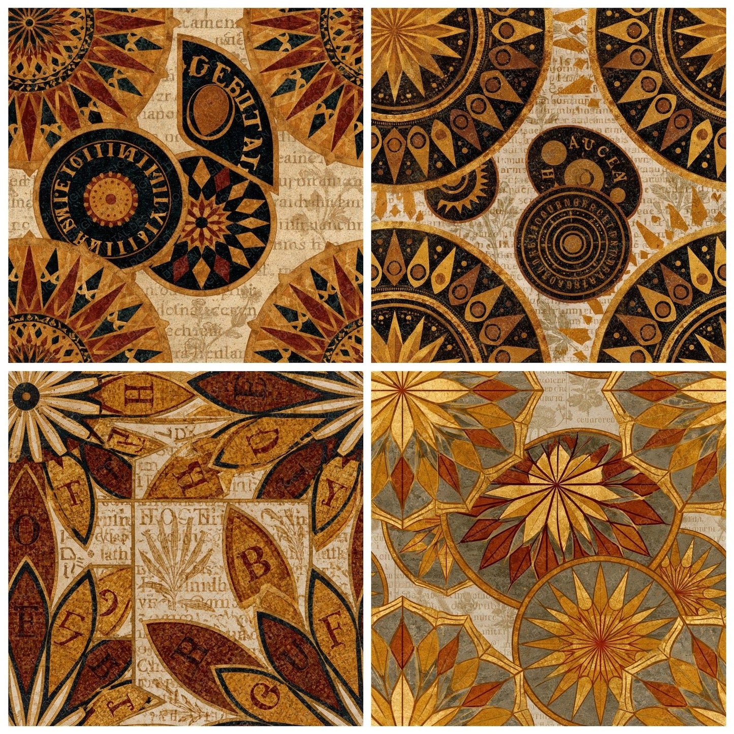 Mandala Ouija Planchettes Caramel Seamless Digital Paper Pack (DDD014376)