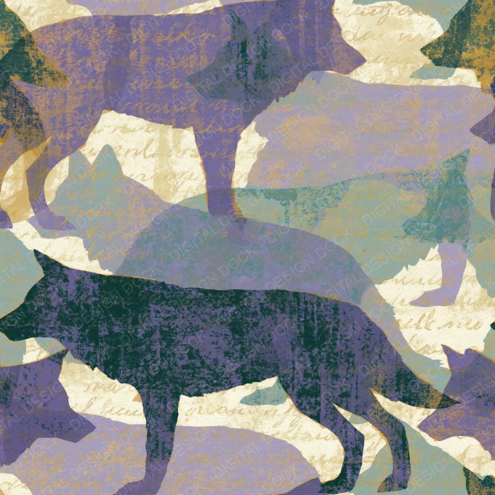 Screenprint Wolf Lilac Sage Digital Paper Pack (DDD014381)