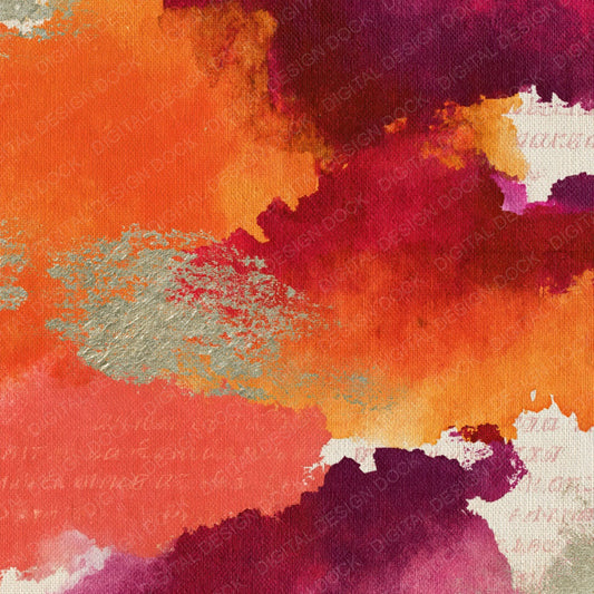 Watercolour Pumpkin Mulled Wine Abstract Digital Paper Pack (DDD014384)