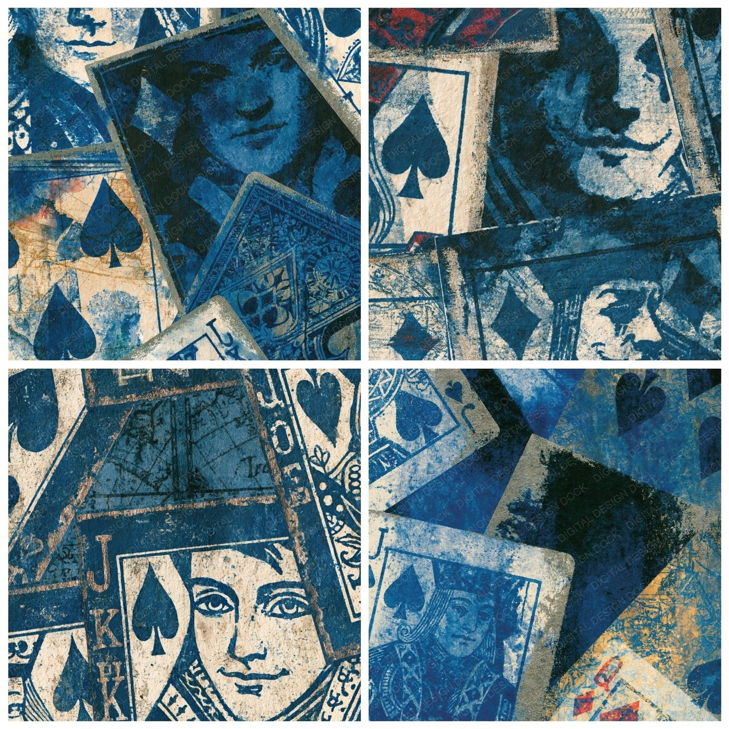 Cyanotype Jokers Bone Sumi Digital Paper Pack (DDD014390)
