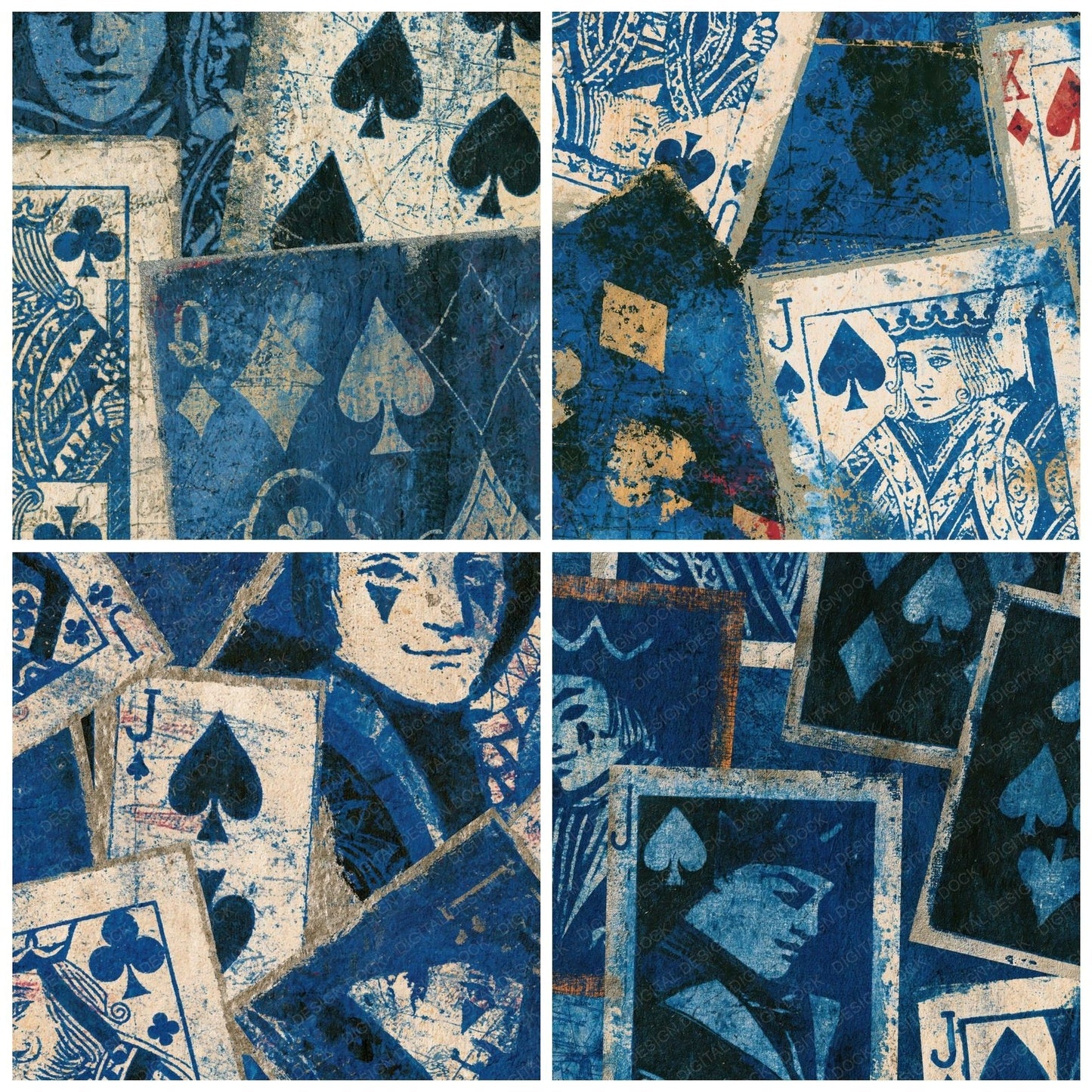 Cyanotype Jokers Bone Sumi Digital Paper Pack (DDD014390)