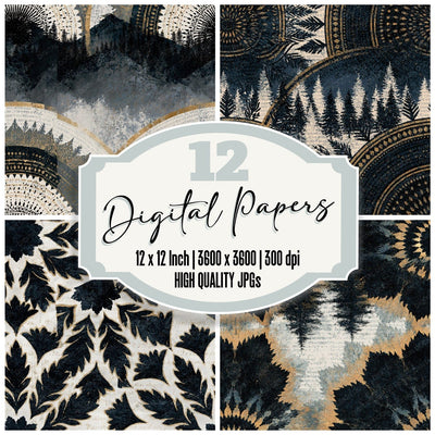 Mandala Gorges Radial Seamless Digital Paper Pack (DDD014392)