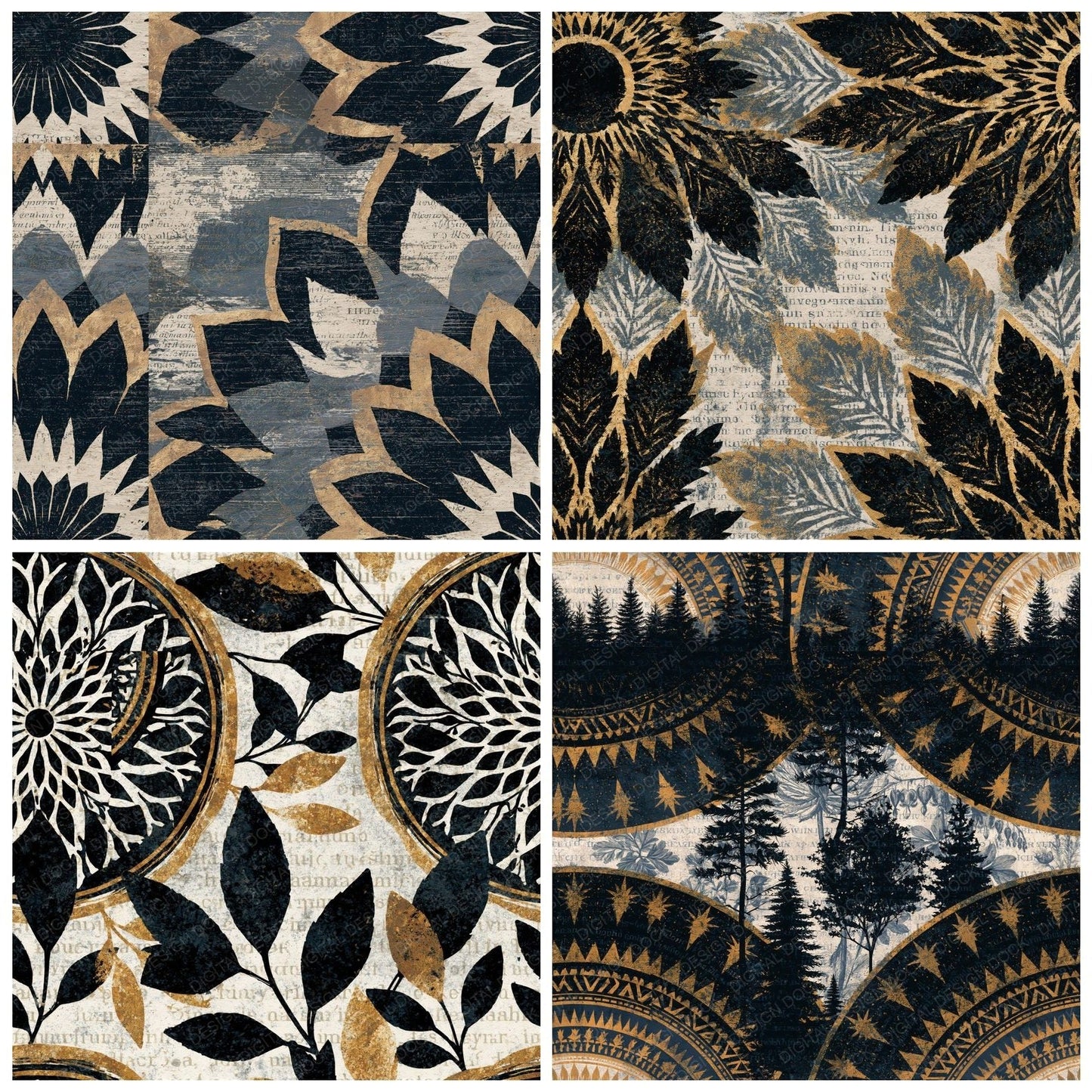 Mandala Gorges Radial Seamless Digital Paper Pack (DDD014392)