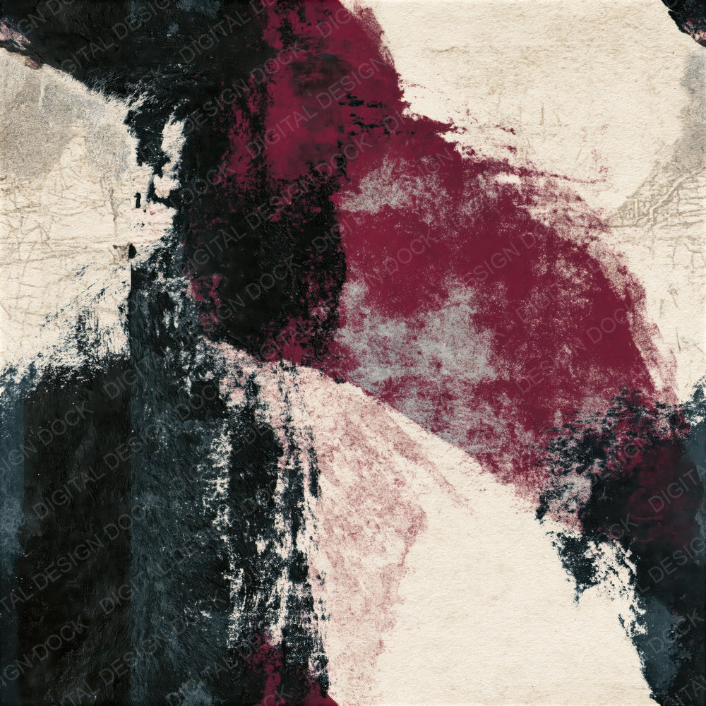 Monoprint Oxblood Bone Abstract Seamless Digital Paper Pack (DDD014393)