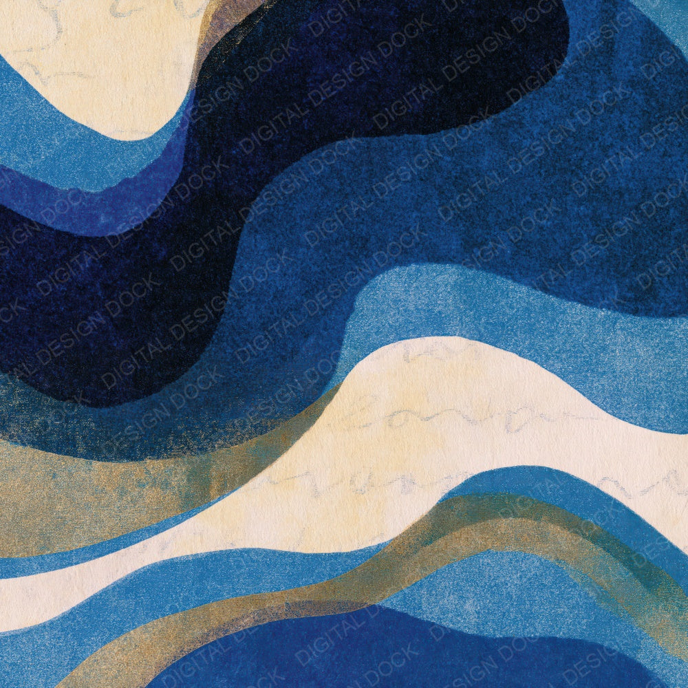 Risograph Denim Navy Cobalt Abstract Digital Paper Pack (DDD014397)