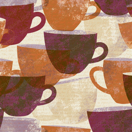 Screenprint Espresso Cinnamon Burgundy Digital Paper Pack (DDD014400)