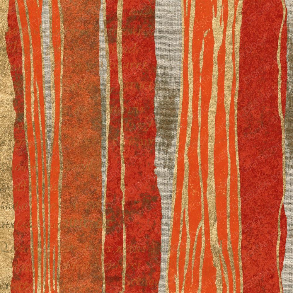 Woodblock Waterfalls Copper Orange Digital Paper Pack (DDD014403)