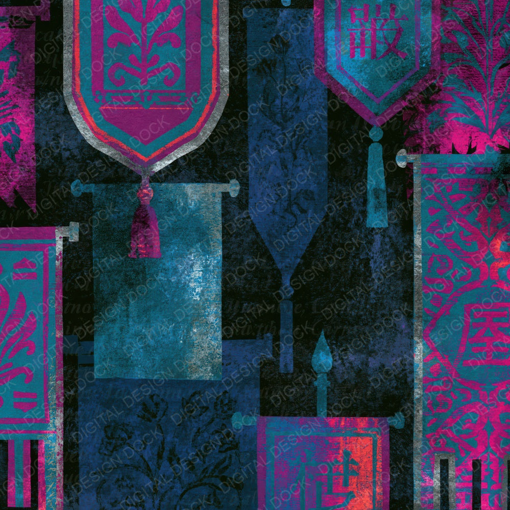 Lithograph Banners Teal Magenta Digital Paper Pack (DDD014406)