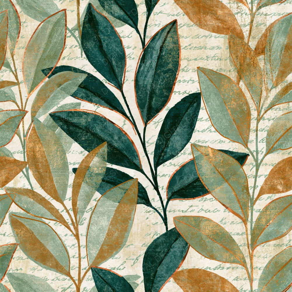 Lithograph Sage Stems Mint Gold Digital Paper Pack (DDD014408)
