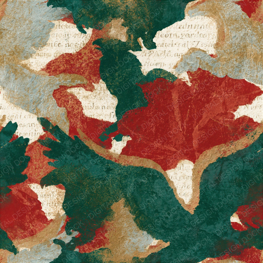 Monoprint Hippogriff Emerald Ruby Seamless Digital Paper Pack (DDD014409)