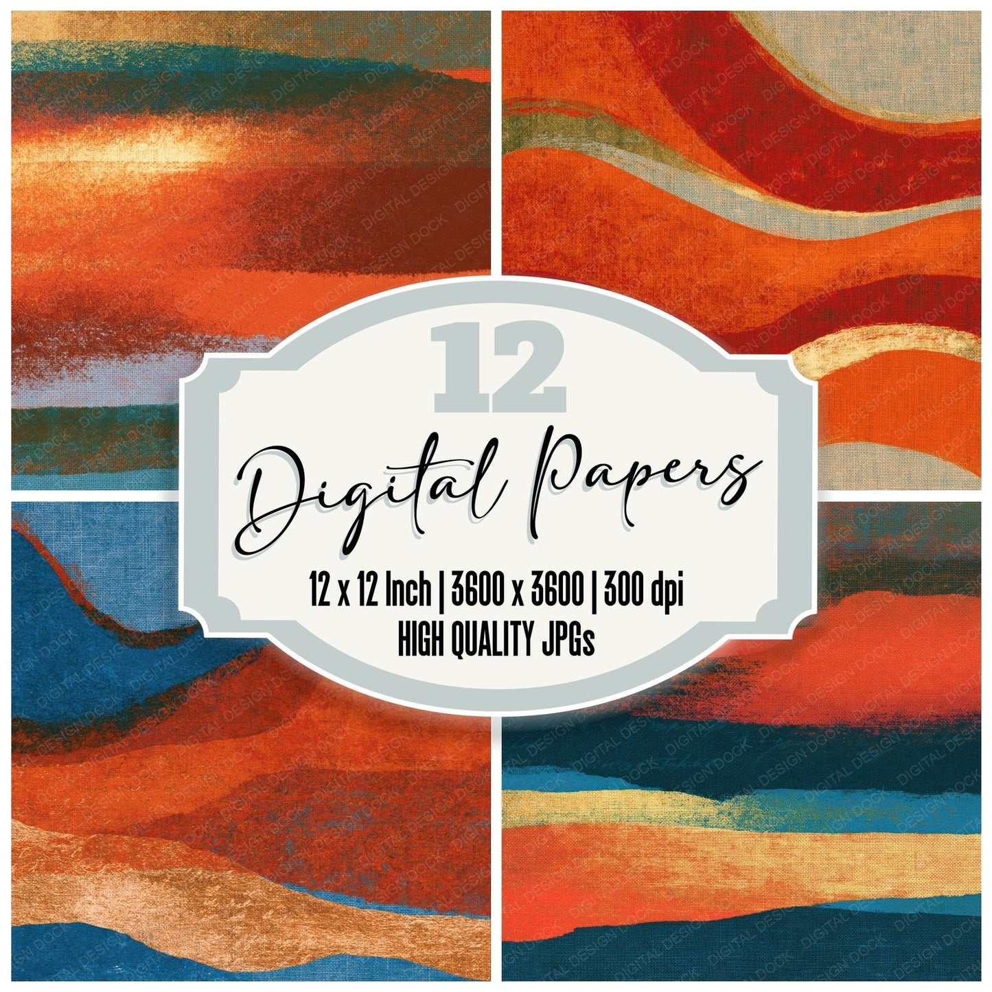 Risograph Copper Burnt Orange Tonal Digital Paper Pack (DDD014414)