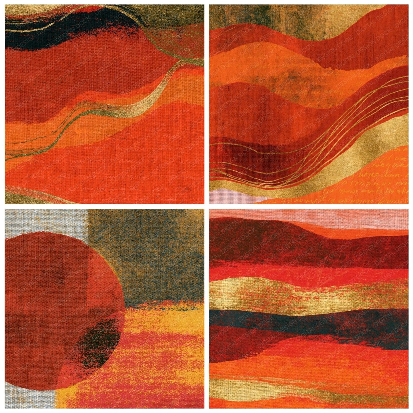 Risograph Copper Burnt Orange Tonal Digital Paper Pack (DDD014414)