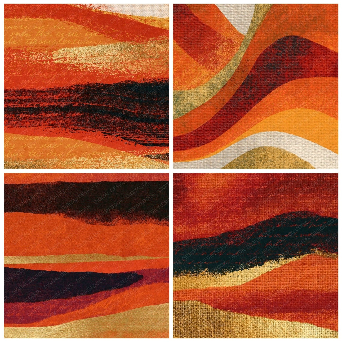 Risograph Copper Burnt Orange Tonal Digital Paper Pack (DDD014414)