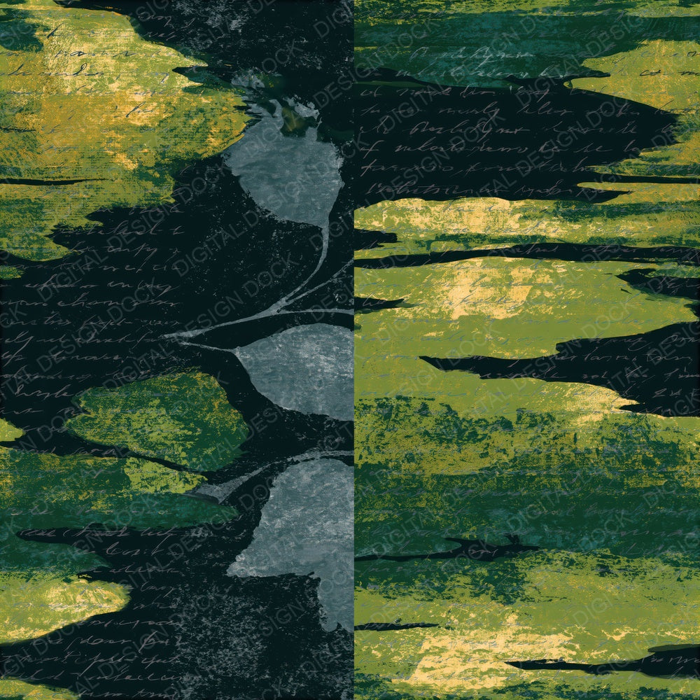 Woodblock Emerald Chartreuse Texture Seamless Digital Paper Pack (DDD014421)