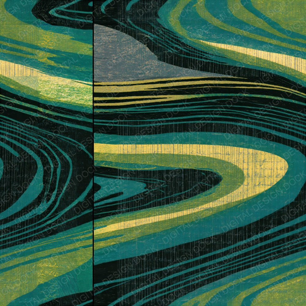Woodblock Emerald Chartreuse Texture Seamless Digital Paper Pack (DDD014421)
