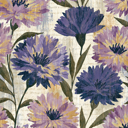 Woodcut Cornflowers Lilac Mauve Digital Paper Pack (DDD014423)