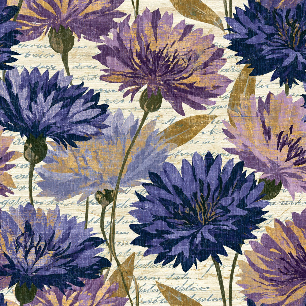 Woodcut Cornflowers Lilac Mauve Digital Paper Pack (DDD014423)