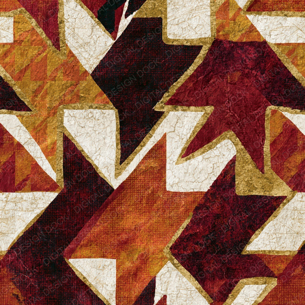 Batik Houndstooth Garnet Wine Digital Paper Pack (DDD014425)
