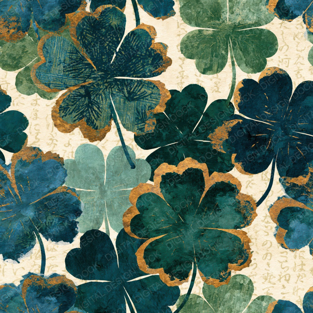 Collage Clover Pine Cedar Cream Digital Paper Pack (DDD014427)