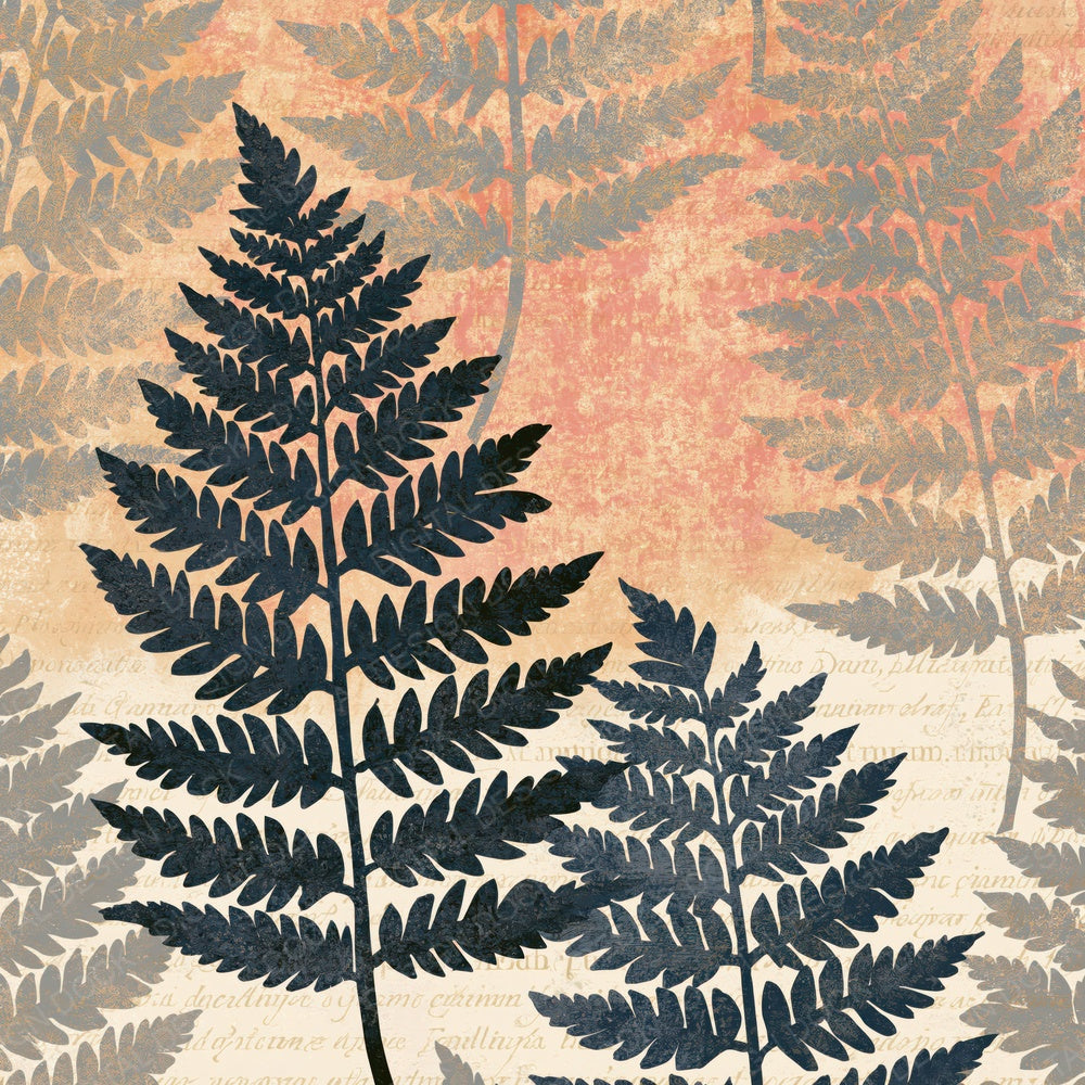 Folk Art Fern Peach Cream Digital Paper Pack (DDD014429)