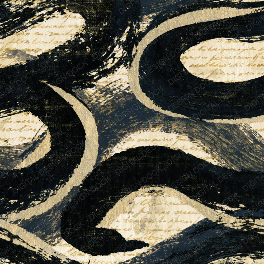 Gouache Jormungandr Coils Cream Black Digital Paper Pack (DDD014430)