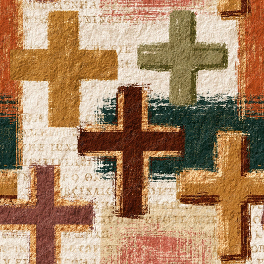 Lithograph Orthodox Crosses Sepia Oat Digital Paper Pack (DDD014431)