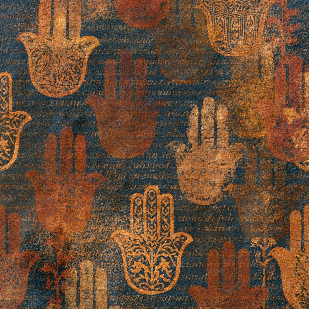 Monoprint Hamsa Hands Copper Rust Digital Paper Pack (DDD014433)