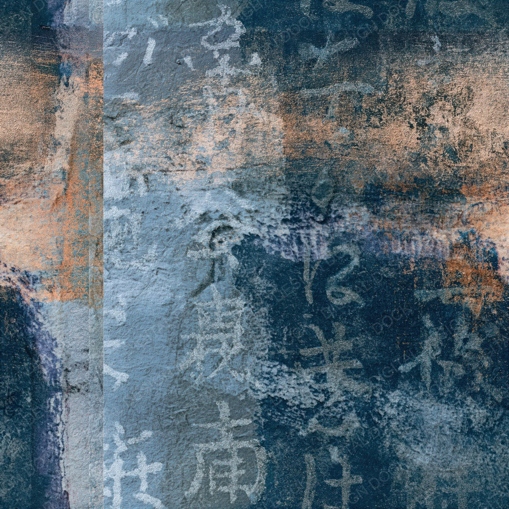 Monoprint Icy Blue Slate Indigo Abstract Seamless Digital Paper Pack (DDD014434)