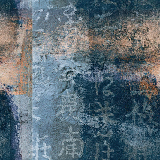 Monoprint Icy Blue Slate Indigo Abstract Seamless Digital Paper Pack (DDD014434)