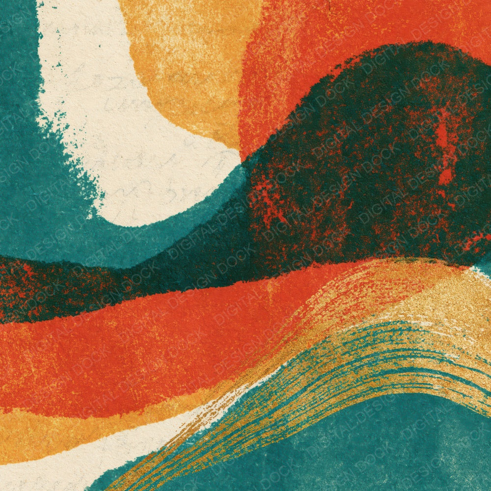 Risograph Papaya Jade Abstract Digital Paper Pack (DDD014438)