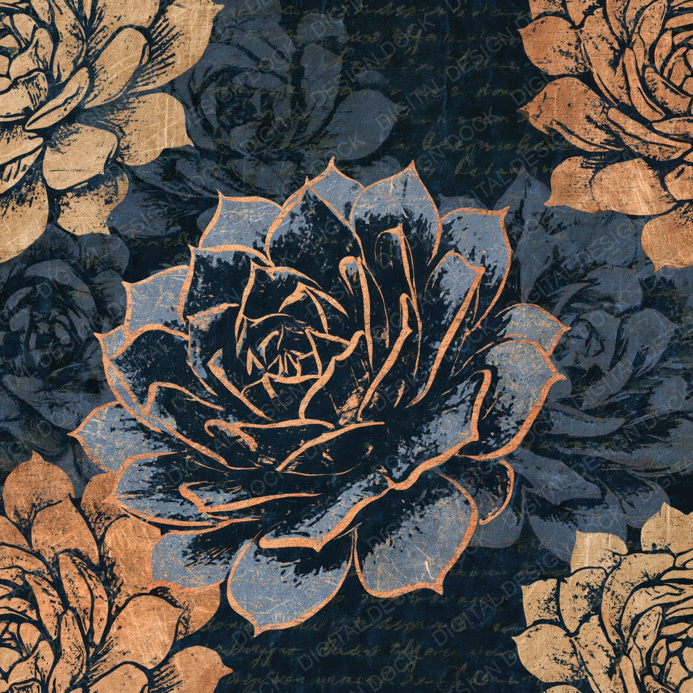 Scratchboard Succulents Sand Dove Digital Paper Pack (DDD014439)