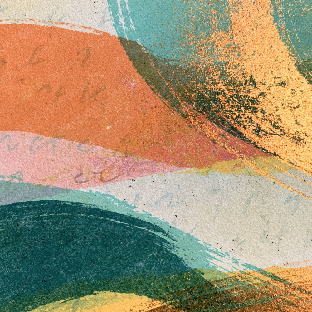 Screenprint Peach Mint Butter Abstract Digital Paper Pack (DDD014442)