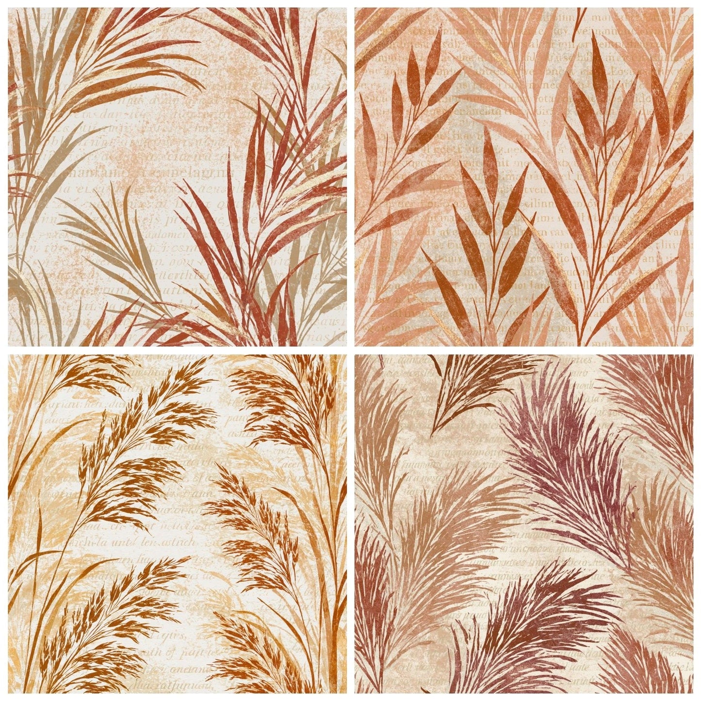 Woodblock Sea Grass Sienna Clay Digital Paper Pack (DDD014443)