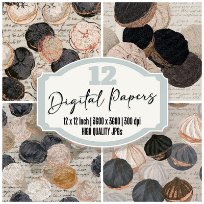 Embroidery Profiteroles Pearl Seamless Digital Paper Pack (DDD014447)