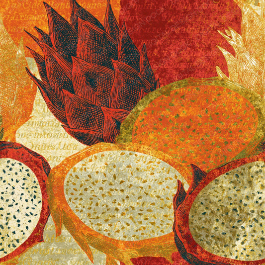 Engraving Dragon Fruit Rust Gold Digital Paper Pack (DDD014448)