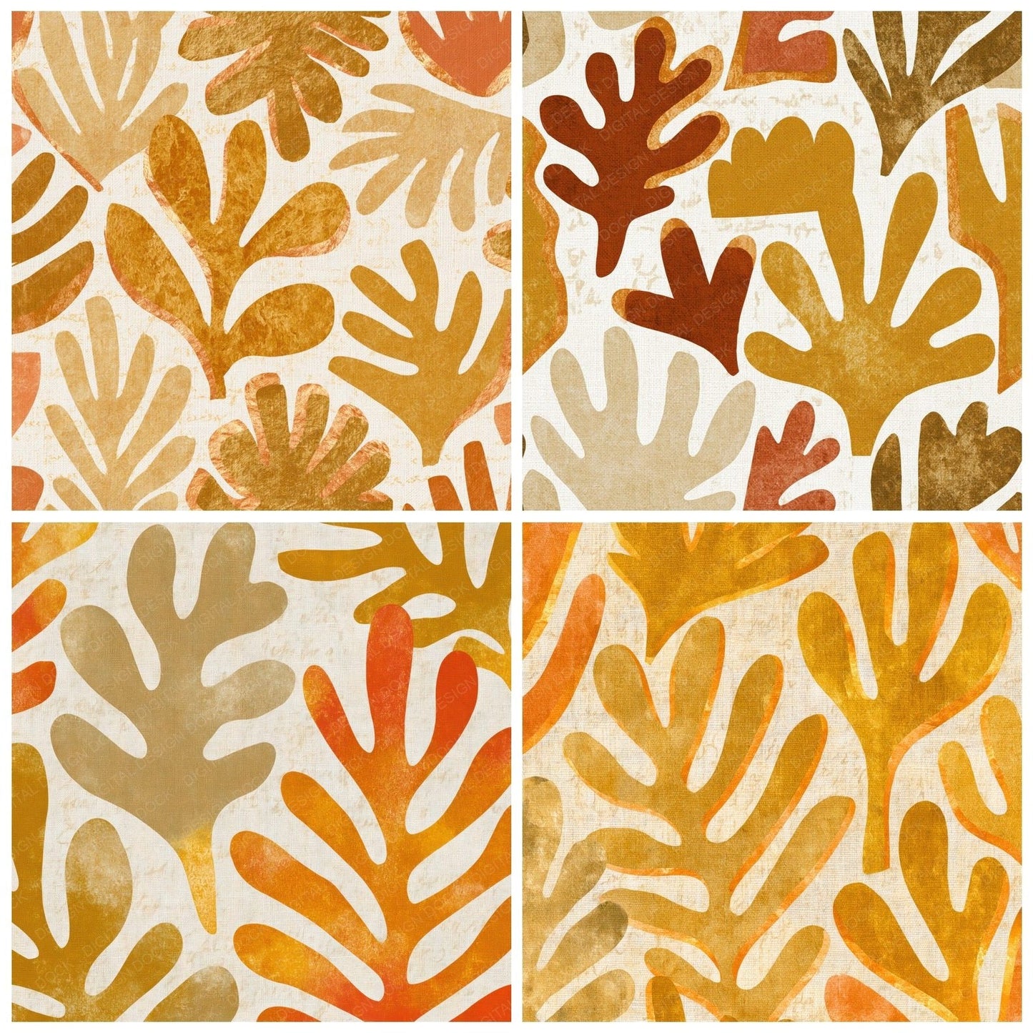 Infrared Matisse Cutouts Wheat Gold Digital Paper Pack (DDD014454)