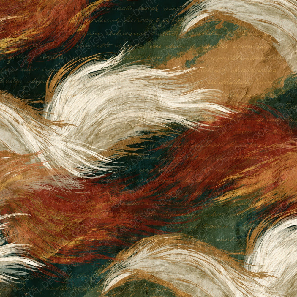 Naturalist Unicorn Mane Rust Moss Ivory Digital Paper Pack (DDD014458)