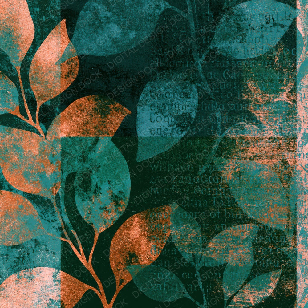 Risograph Jade Copper Green Abstract Digital Paper Pack (DDD014462)