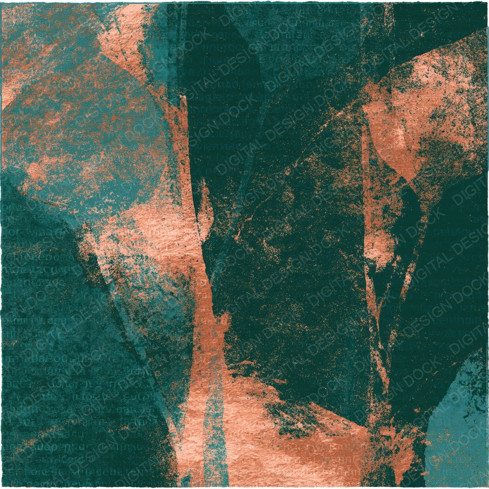 Risograph Jade Copper Green Abstract Digital Paper Pack (DDD014462)