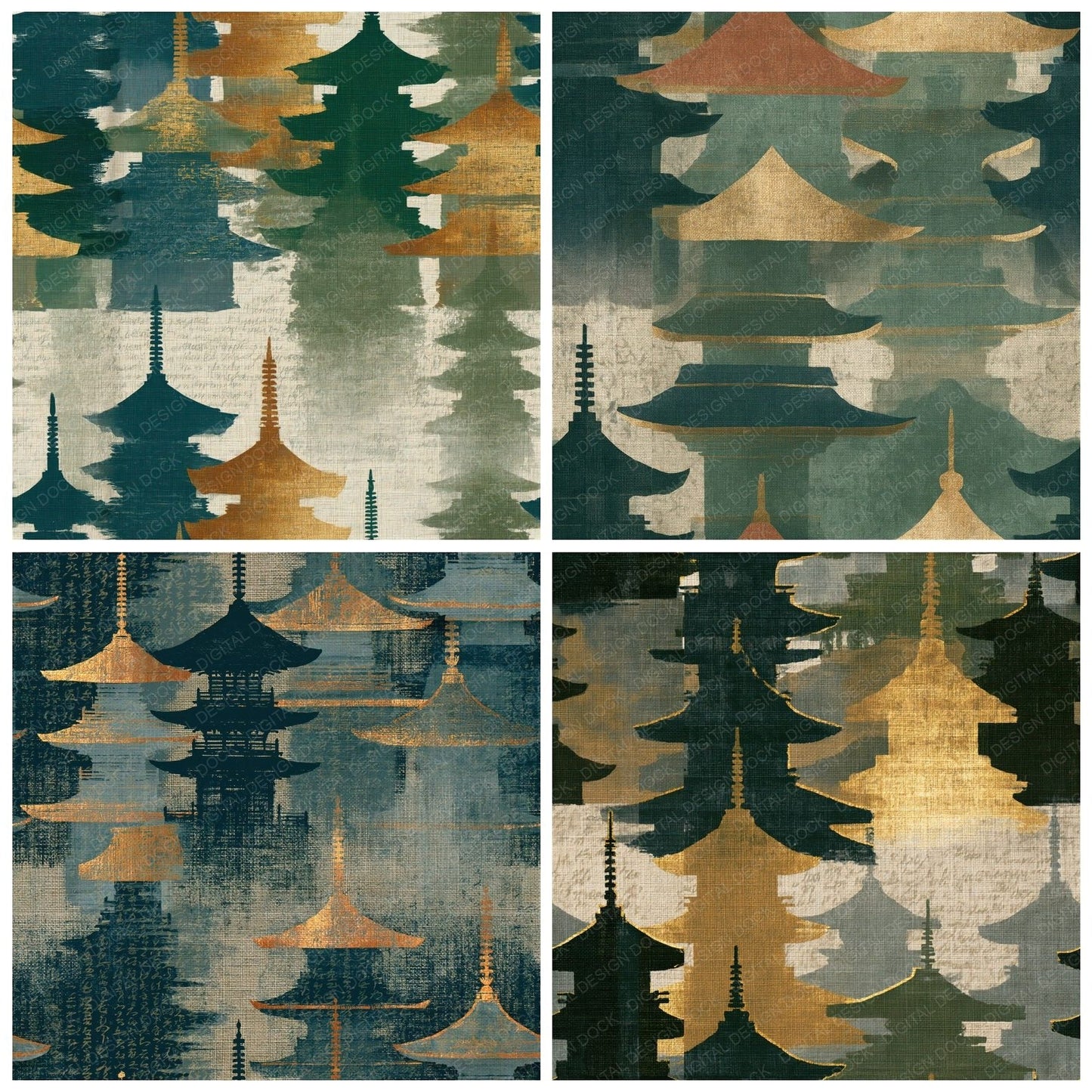 X-ray Pagoda Fern Soil Seamless Digital Paper Pack (DDD014464)