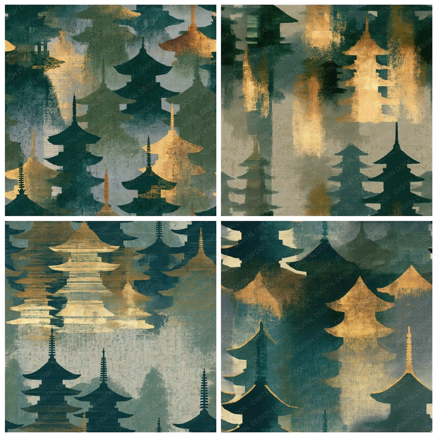 X-ray Pagoda Fern Soil Seamless Digital Paper Pack (DDD014464)