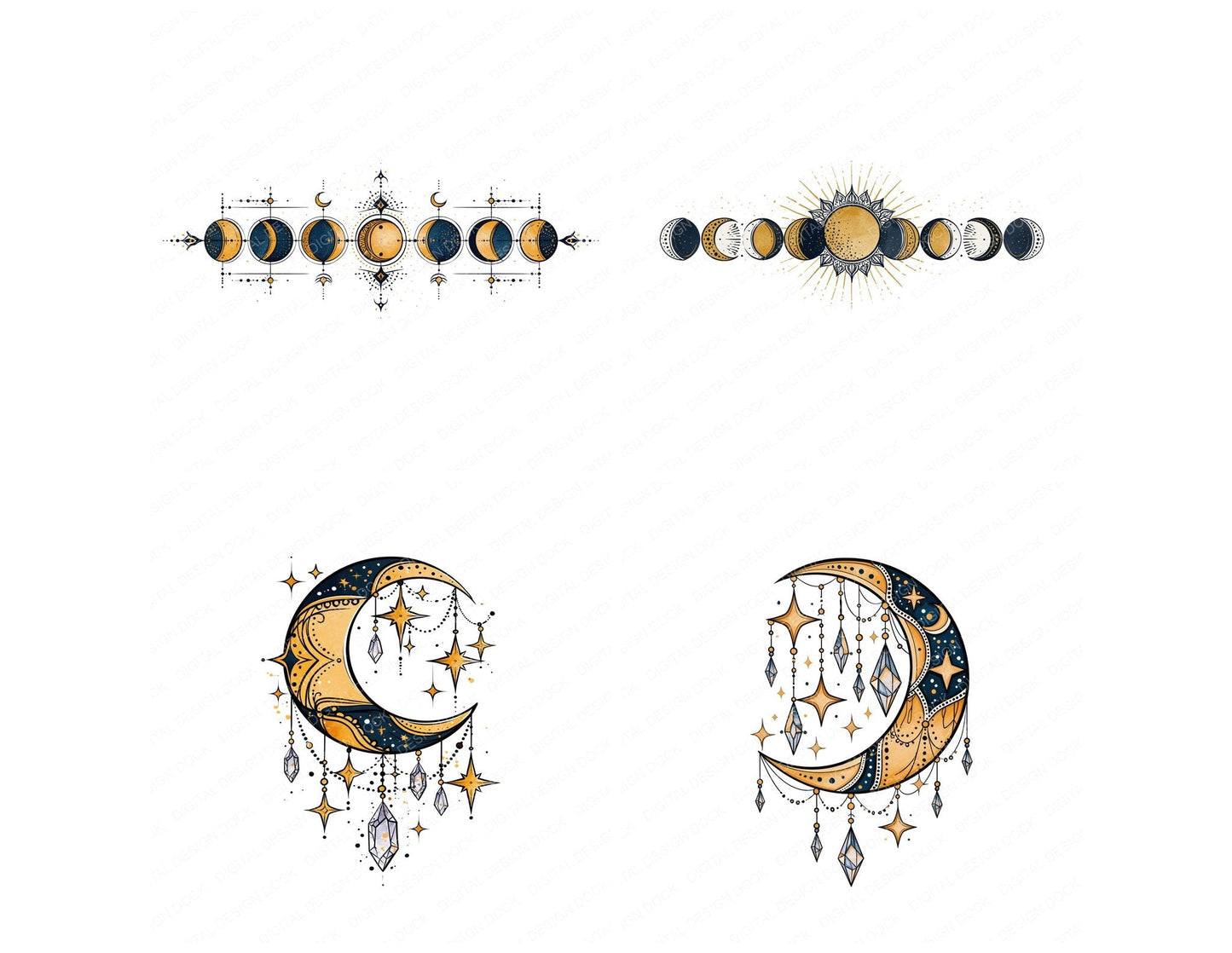 Boho Celestial Design Clipart Set (DDD014465)
