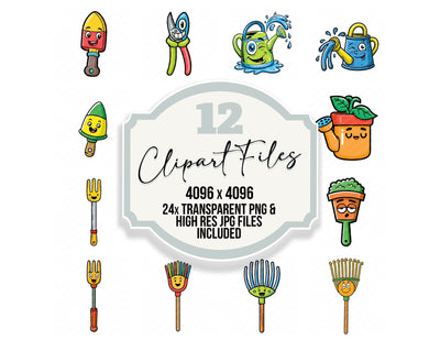Cartoon Garden Tool Character Clipart Set (DDD014466)