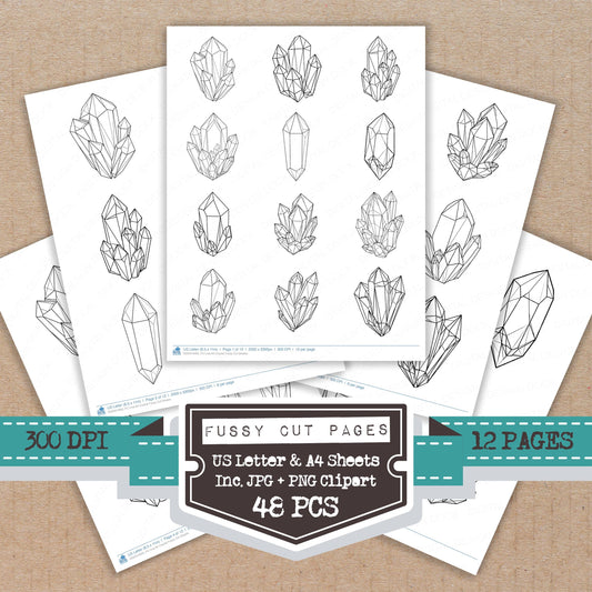 Line Art Crystal Fussy Cut Sheets (DDD014495)