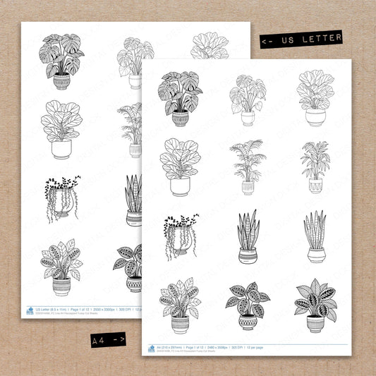 Line Art Houseplant Fussy Cut Sheets (DDD014496)