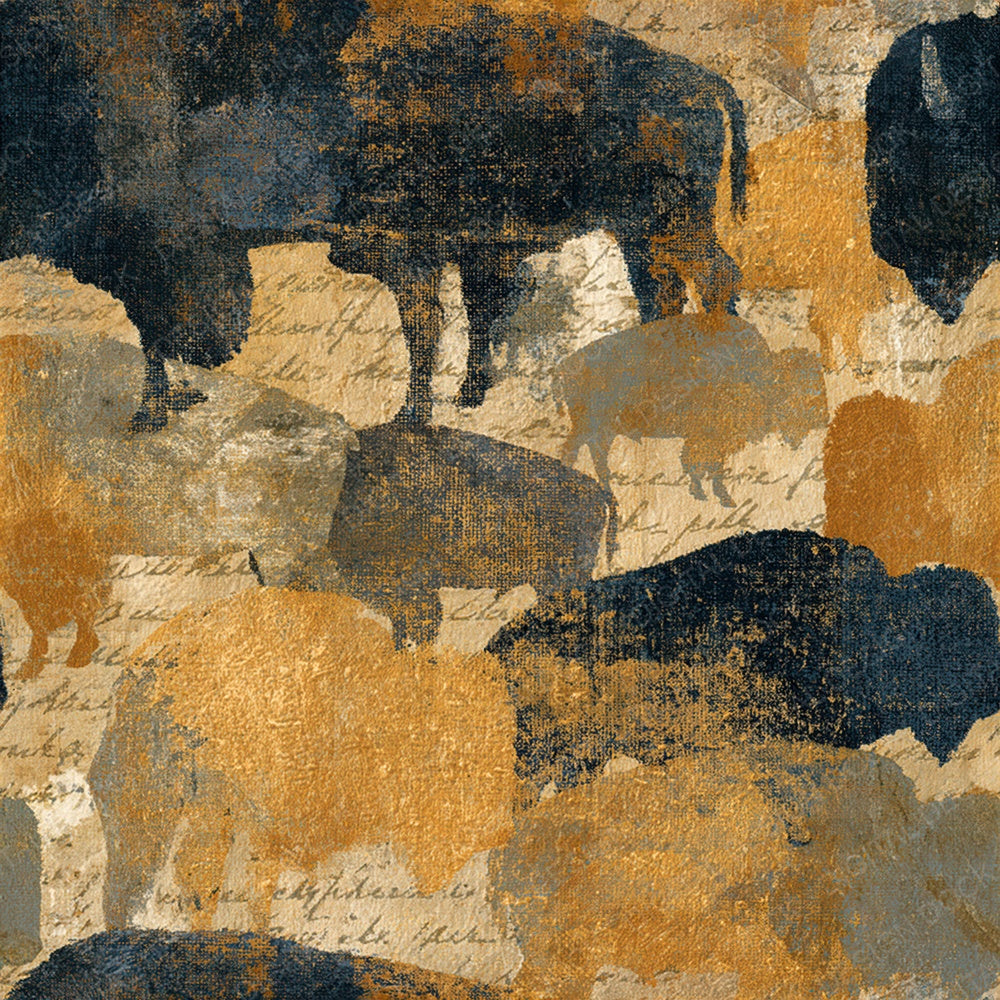 Bohemian Bison Sepia Parchment Seamless Digital Paper Pack (DDD014509)
