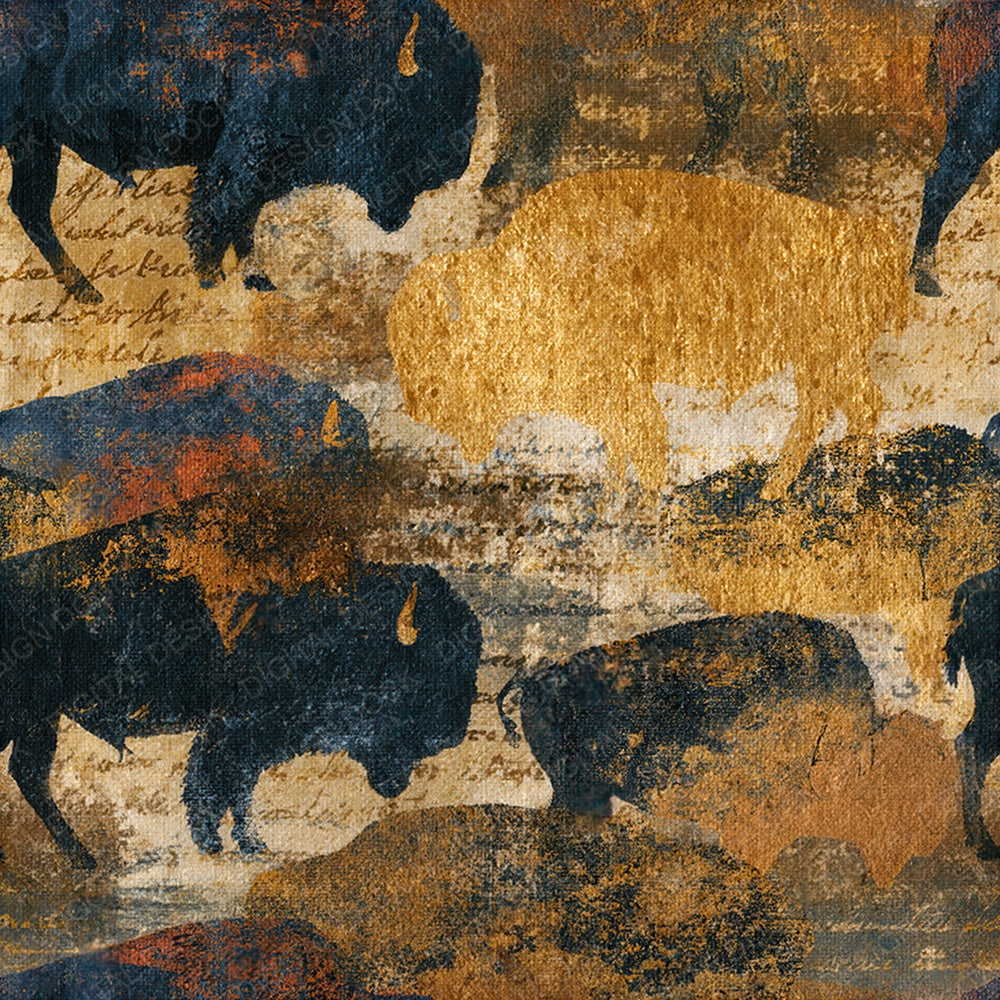 Bohemian Bison Sepia Parchment Seamless Digital Paper Pack (DDD014509)