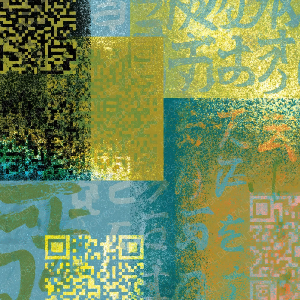 Drypoint QR Code Olive Chartreuse Digital Paper Pack (DDD014512)
