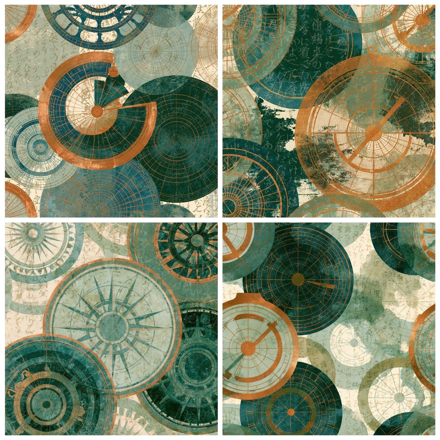 Egg Tempera Astrolabe Sage Forest Digital Paper Pack (DDD014513)
